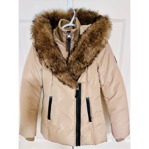 ADALI down coat with natural fur Signature Mackage Collar